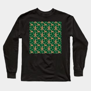 Gingerbread boy and bunny green Long Sleeve T-Shirt